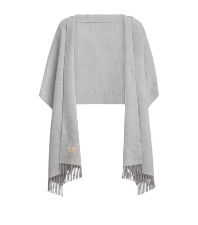 Brunello Cucinelli Wool-cashmere Hooded Scarf In Gray