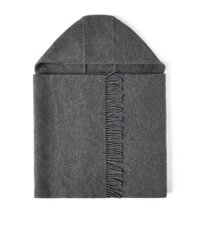Brunello Cucinelli Wool-cashmere Hooded Scarf In Green