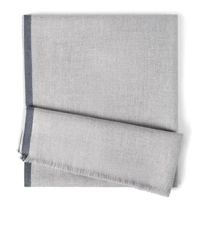 Brunello Cucinelli Wool-cashmere Scarf In Gray