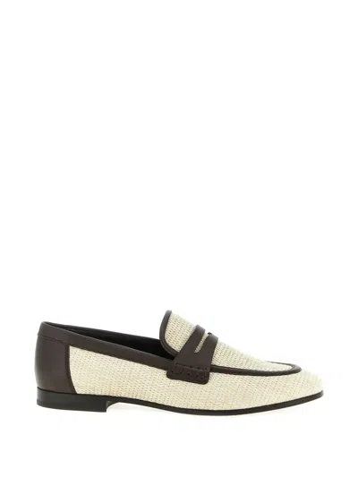 BRUNELLO CUCINELLI WOVEN ALMOND-TOE LOAFERS