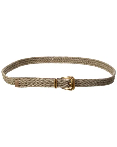 Brunello Cucinelli Woven & Leather Belt In Brown