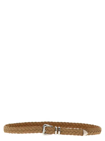 Brunello Cucinelli Woven Belt In Beige