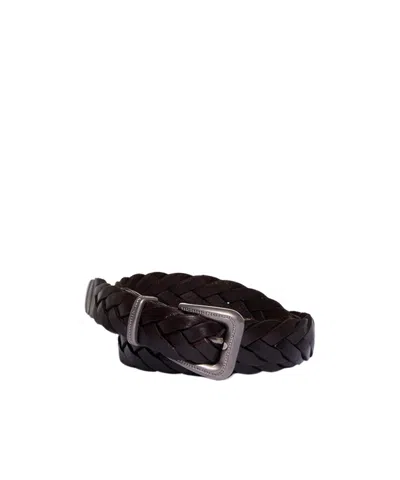 Brunello Cucinelli Woven Belt In Black