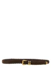 Brunello Cucinelli Men Leather Woven Belt In Brown