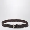 Brunello Cucinelli Brown Woven Leather Belt Men In Brown