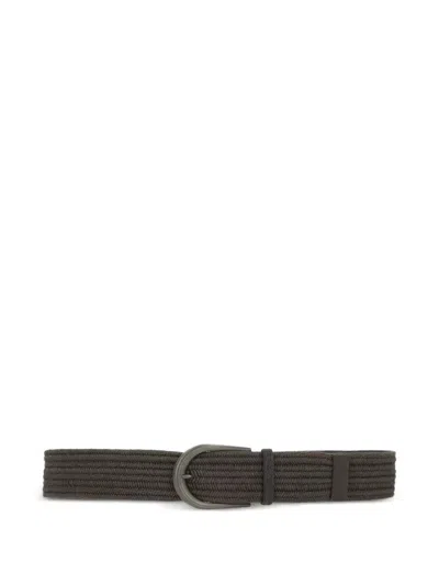 Brunello Cucinelli Woven Belt In Black