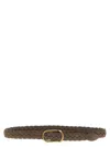 Brunello Cucinelli Taupe Woven Belt In Green