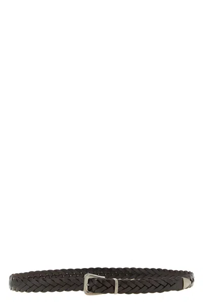 Brunello Cucinelli Woven Belt In Black