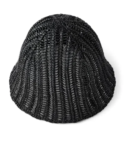 Brunello Cucinelli Woven Bucket Hat In Black