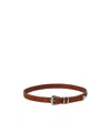 Brunello Cucinelli Woven Buckled Leather Belt In Brown