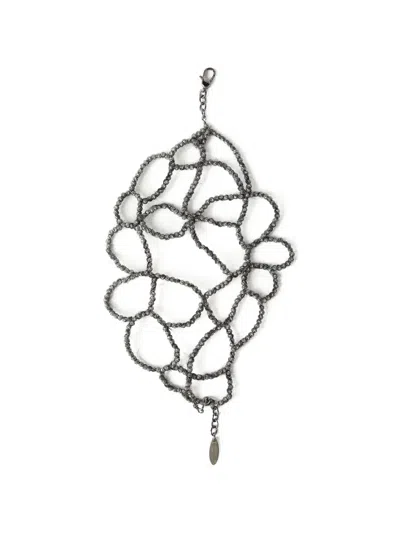 Brunello Cucinelli Woven Chain Necklace In Gray