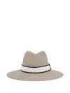 Brunello Cucinelli Straw Fedora With Wide Brim In Neutrals