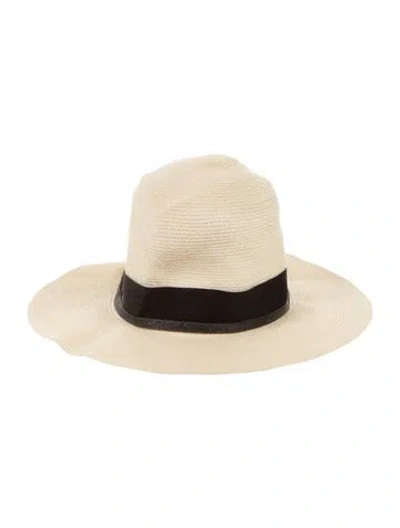Pre-owned Brunello Cucinelli Woven Fedora Hat W/ Tags In Silver