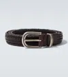 Brunello Cucinelli Woven Leather Belt In Brown