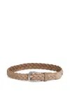 Brunello Cucinelli Woven Leather Belt In Neutrals