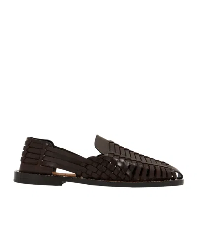Brunello Cucinelli Woven Loafer Shoes In Brown