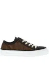 Brunello Cucinelli Luxe Woven Texture Sneakers In Brown