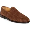 Brunello Cucinelli Suede Loafer With Interwined Motif In C7655 Brown