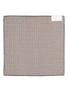 Brunello Cucinelli Checked Silk-jacquard Pocket Square In Gray