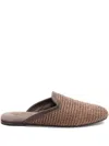 Brunello Cucinelli Woven Slippers In Silver