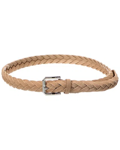 Brunello Cucinelli Woven Suede Belt In Beige
