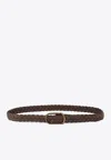 Brunello Cucinelli Men Suede Woven Belt In Multi
