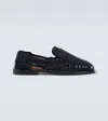 Brunello Cucinelli Woven Suede Loafers In Blue