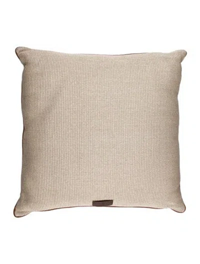 Pre-owned Brunello Cucinelli Woven Throw Pillow In Neutrals