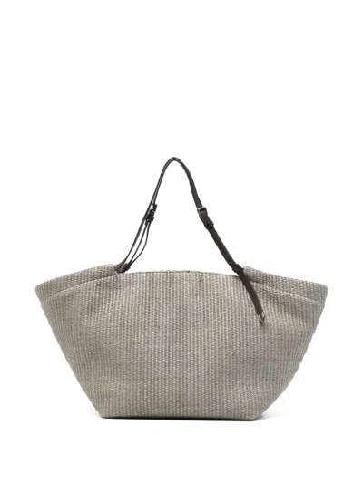 Brunello Cucinelli Woven Tote Bag In Purple