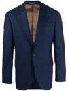 Brunello Cucinelli Woven Virgin Wool Blazer In Blue
