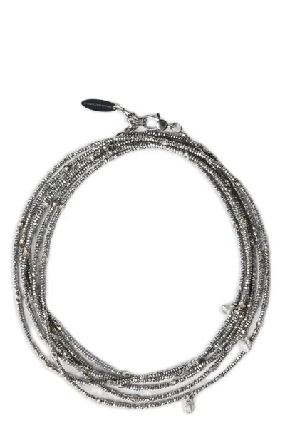Brunello Cucinelli 'wrap' Bracelet In Silver