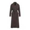 Brunello Cucinelli Brown Double-breasted Coat With Peak Revers And Front Belt In Brown