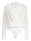 Brunello Cucinelli Wrap-effect Bodysuit In White