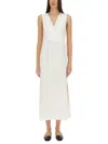 Brunello Cucinelli Slim Fit V-neckline Wrap-effect Dress In White