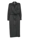 Brunello Cucinelli Wrap-effect Wool Dress