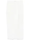 Brunello Cucinelli Knee Length Wrap Skirt With Front Slit In White