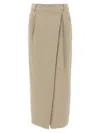 Brunello Cucinelli Wrap Skirt With Back Pockets And Belt Loops