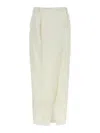 Brunello Cucinelli Midi Length Wrap Skirt With Back Pocket In White