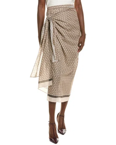 Brunello Cucinelli Wrap Skirt In Brown