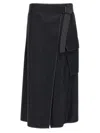 Brunello Cucinelli Wrap-design Midi Skirt In Gray