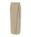 Brunello Cucinelli Wrap Skirt With Back Pockets And Belt Loops In Nude