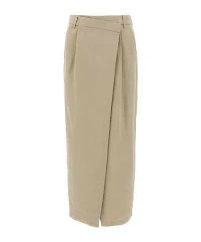 BRUNELLO CUCINELLI HIGH-WAISTED WRAP SKIRT