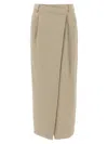 Brunello Cucinelli Wrap Skirt With Back Pockets And Belt Loops