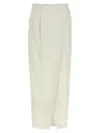 Brunello Cucinelli Midi Length Wrap Skirt With Back Pocket In White