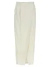 Brunello Cucinelli Midi Length Wrap Skirt With Back Pocket In White