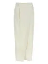 Brunello Cucinelli Midi Length Wrap Skirt With Back Pocket In White