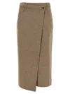 Brunello Cucinelli Wrapped Skirts Beige In Brown