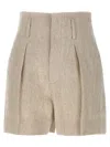 Brunello Cucinelli Wrinkled Canvas Short Bermuda, Short Beige In Beige