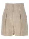 Brunello Cucinelli Wrinkled Canvas Short Bermuda, Short Beige In Beige