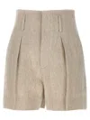 Brunello Cucinelli Wrinkled Canvas Short Bermuda, Short Beige